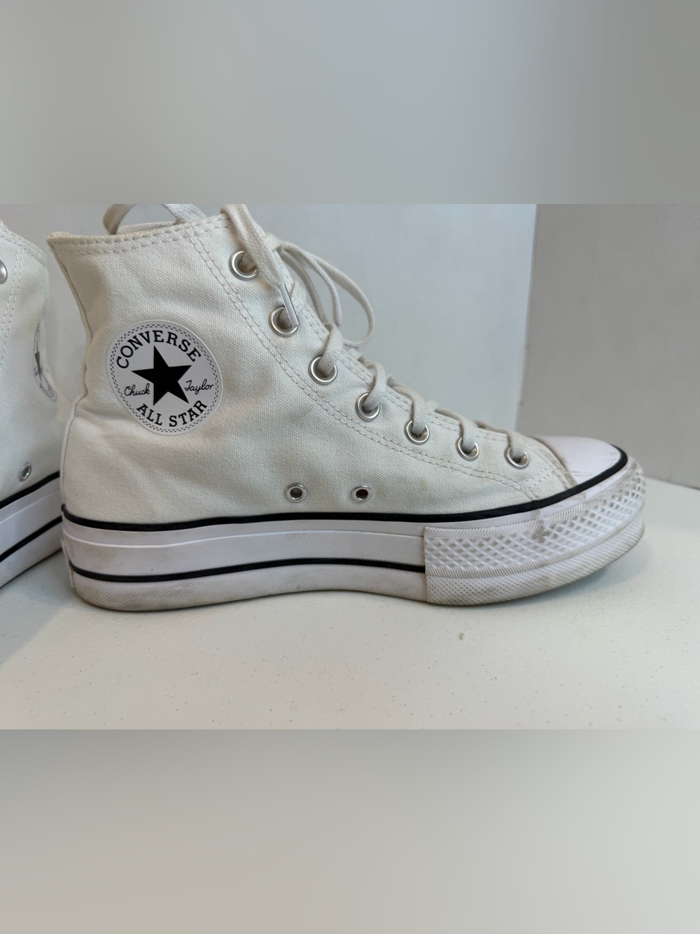 Converse Chuck Taylor All Star Platform High Top White Women’s 8.5 - Picture 4 of 15